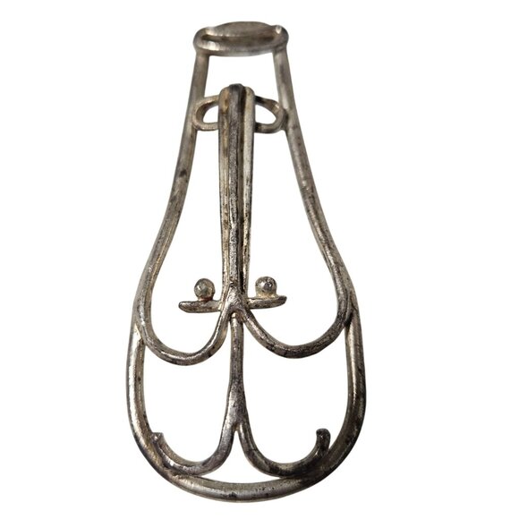 Vintage Silver Toned Metal Pendant Art Deco Abstract DIY Fashion Jewelry Women - Picture 1 of 3